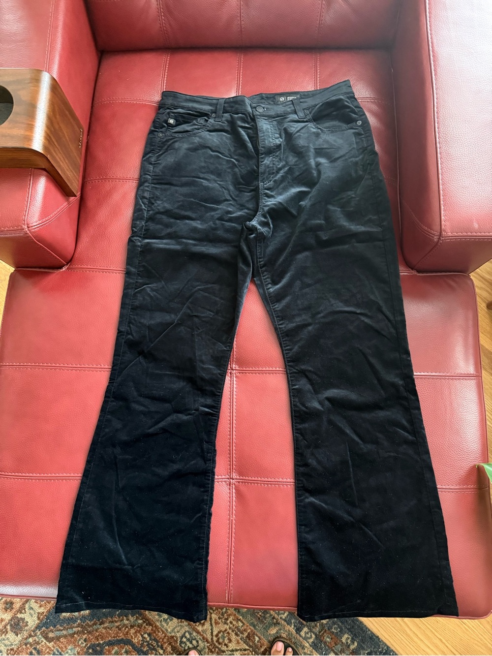 AG Adriano Goldschmied Black Corduroy Flare Jeans